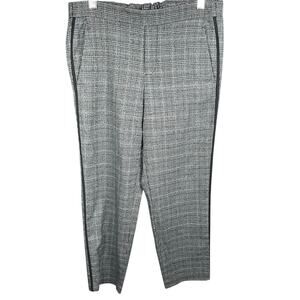 Old Navy Trousers Pockets Tuxedo Pants Size 8 Black Gray Straight Leg Pull On